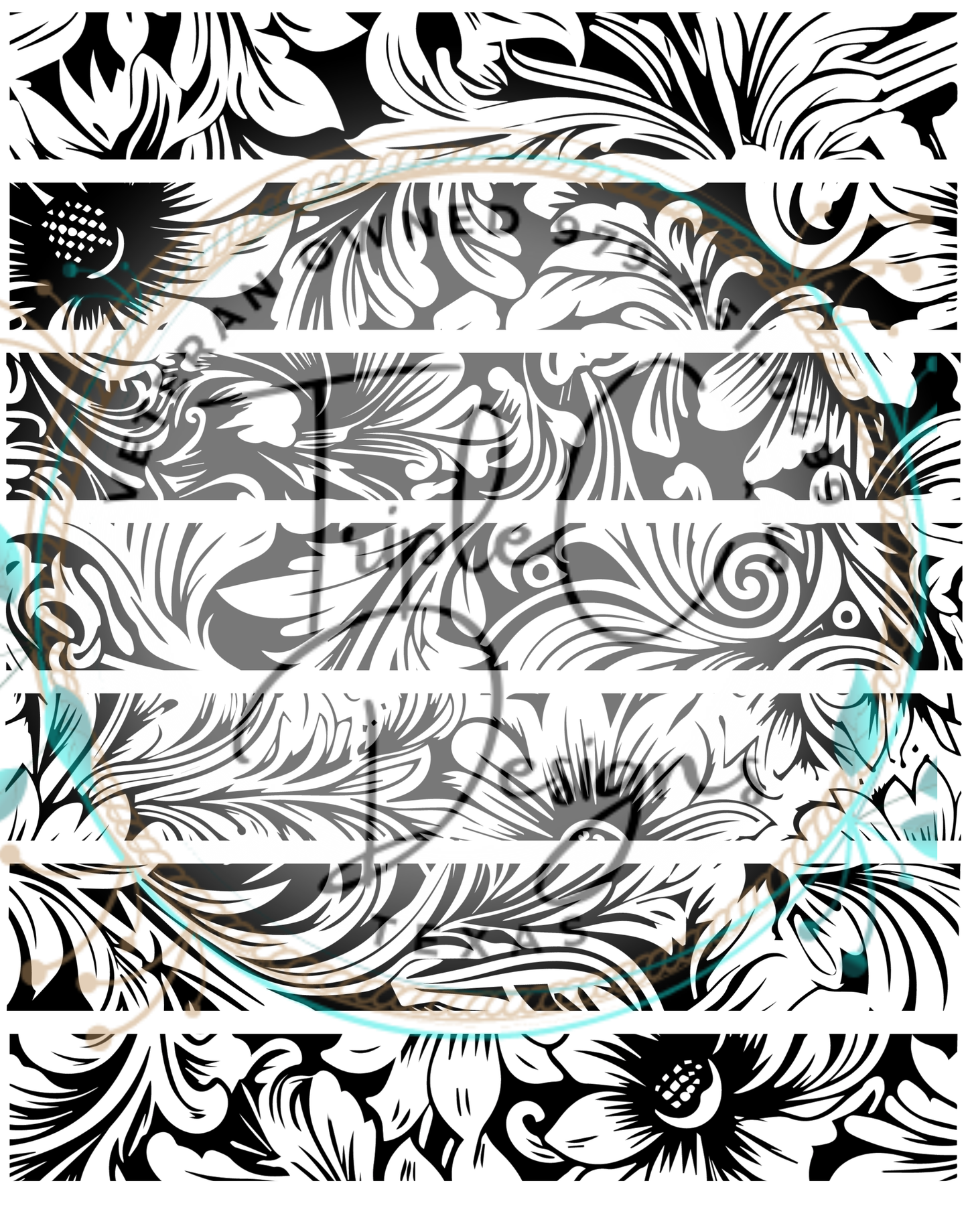 Tooled Leather Strips 11 x 14 Theme