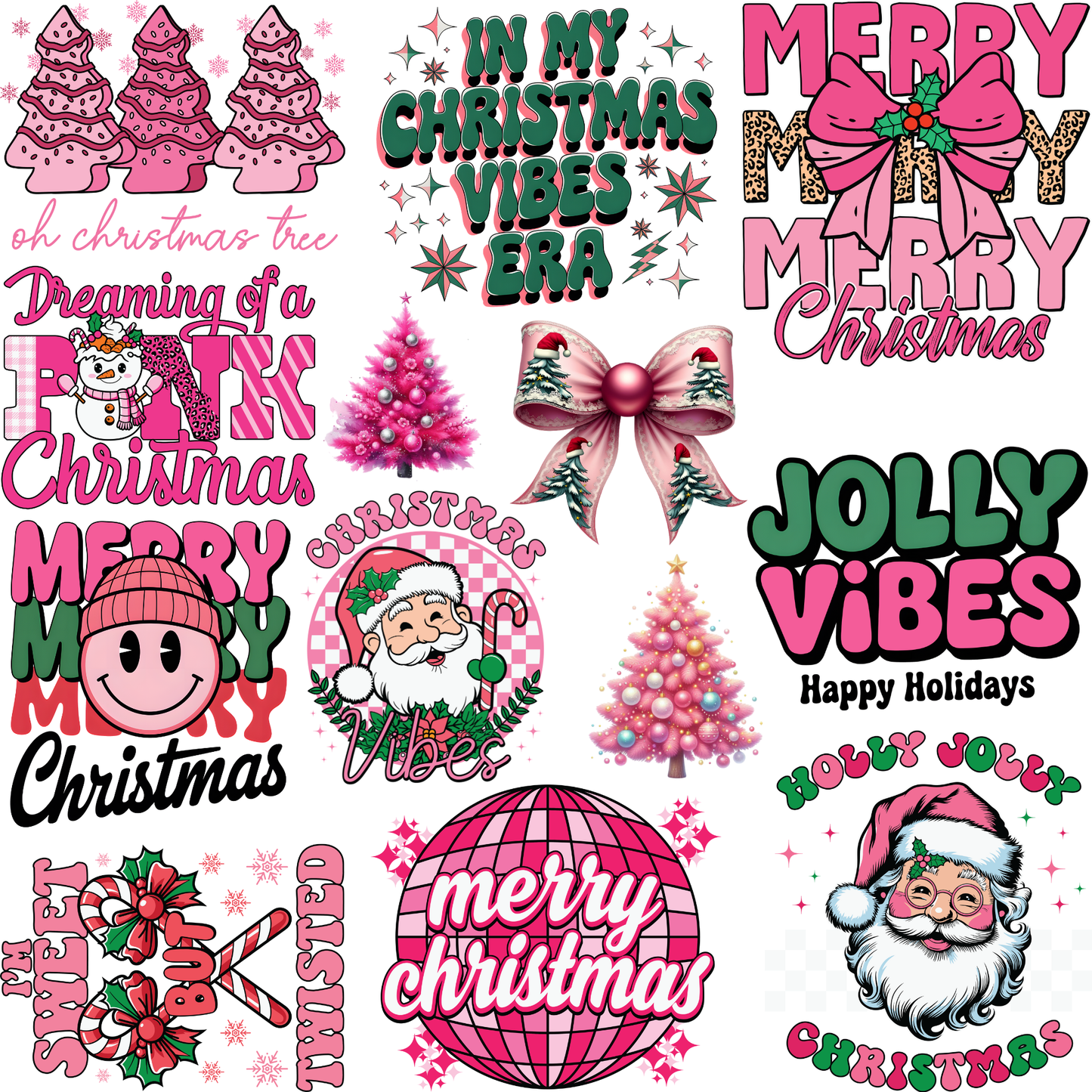 Christmas Sayings (pink) - MHR