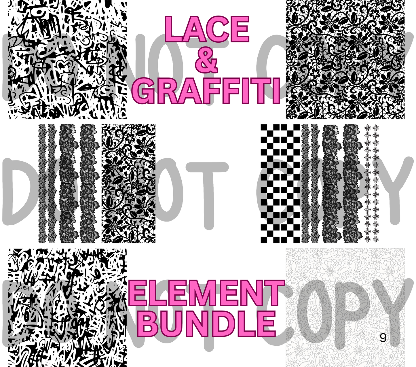 Lace & Graffiti Element Sheet Bundle