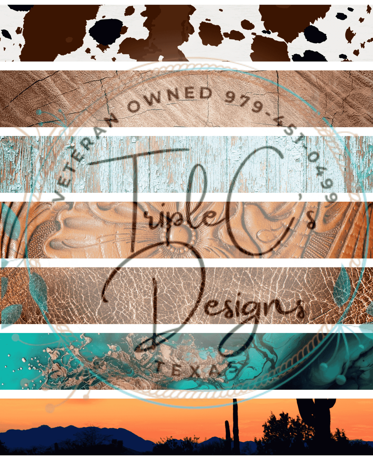 Western Theme Strips 11 x 14 Theme