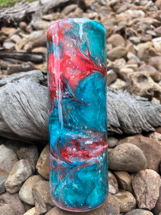 20 oz Red and Blue Swirl