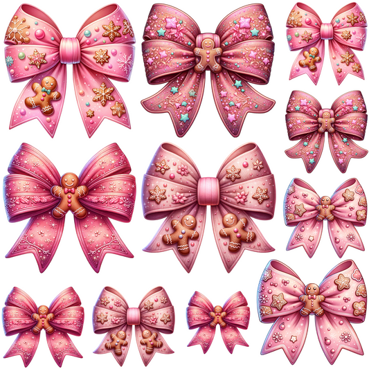 Pink Gingerbread Bow Element Sheet - MHR
