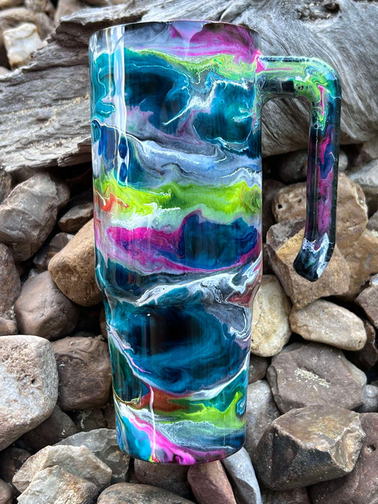 30 oz Neon Swirls on Black Base