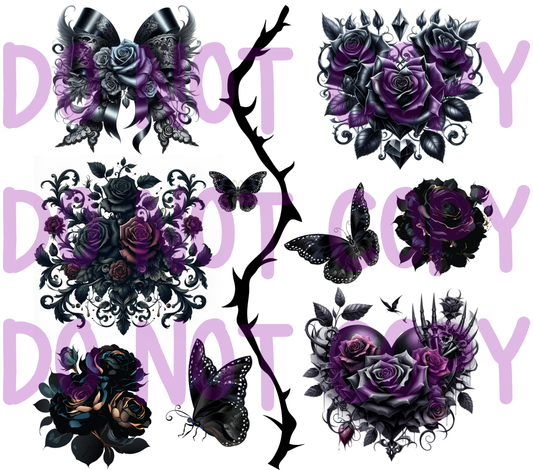 Spooky Gothic Purple Element Sheet