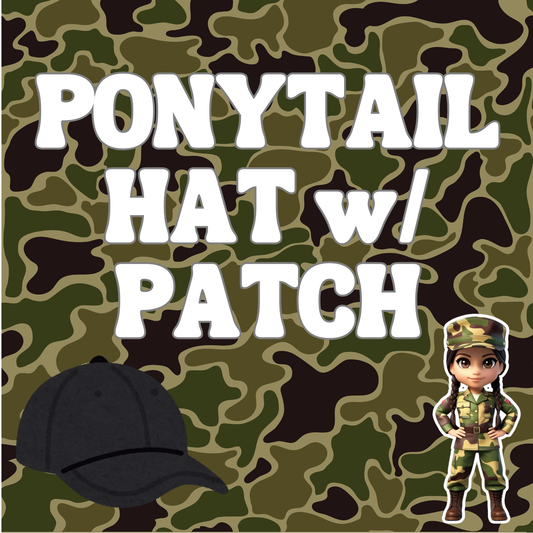 Ponytail Hat with patch
